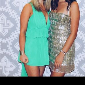 Luxxel Tiered Green Dress